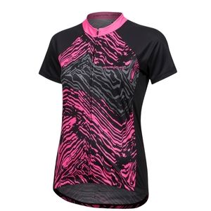 Pearl Izumi Women's Cycling Escape Short Sleeve Graphic Jersey Pink & Black Top